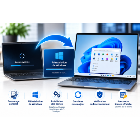 Réinstallation Windows PC portable, Formatage, pilotes et mises a jour | Masco