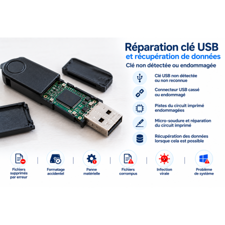 Réparation clé USB – Récupération de données | Masco Informatique