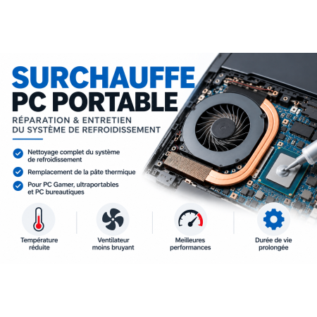 Surchauffe PC Portable – Réparation & Pâte Thermique | MASCO Informatique