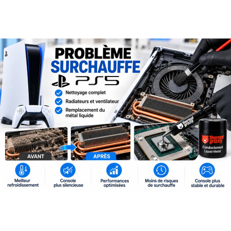 Réparation Surchauffe PS5 – Nettoyage & Métal Liquide – MASCO Informatique Aix