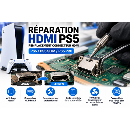 Remplacement port HDMI PS5